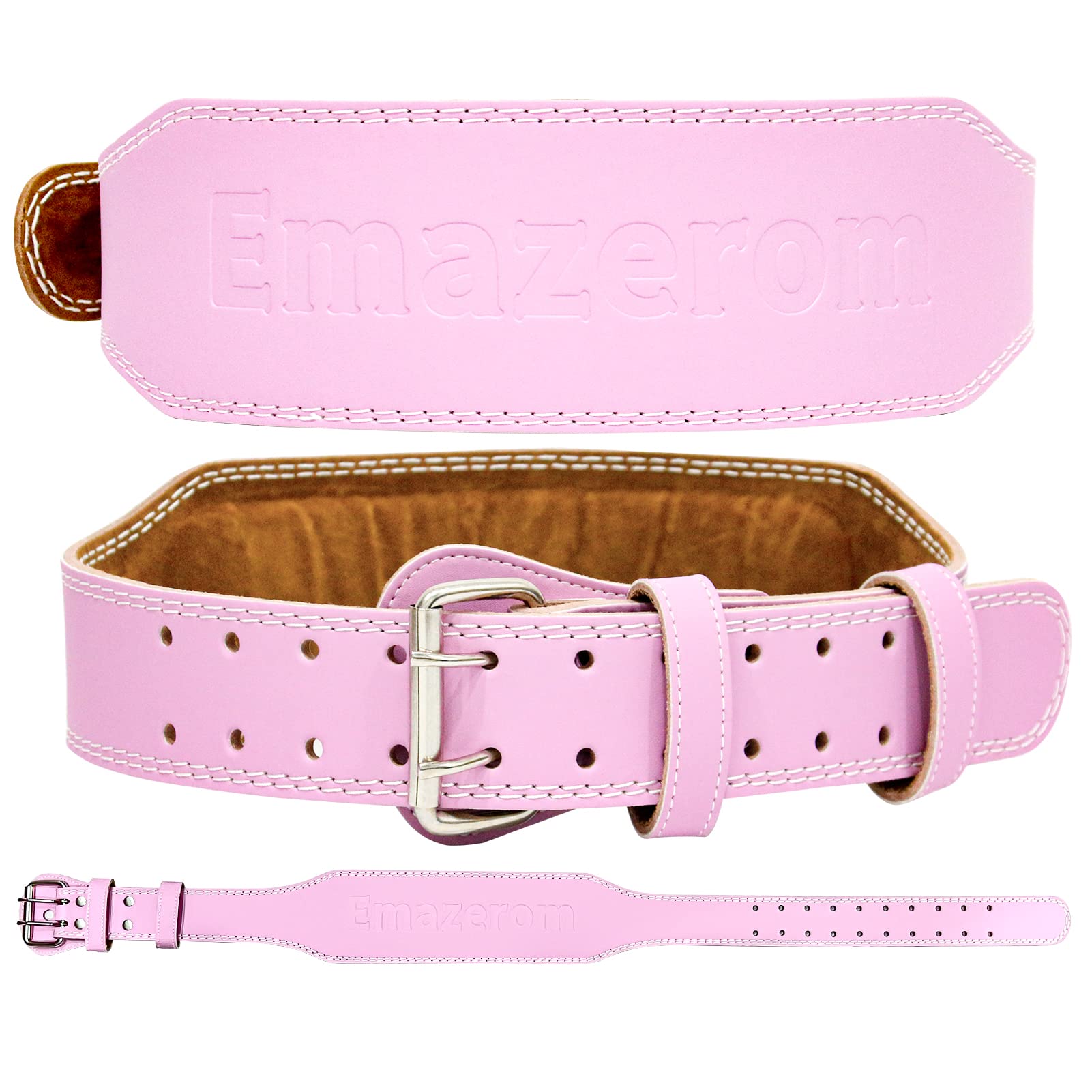 EmazeromLeather Weight Lifting Belt for Men and Women, Gym Belt Fitness Equipment Lumbar Back Support for Squats Exercise, Deadlift, Powerlifting Workout, Strength Training & Cross Training