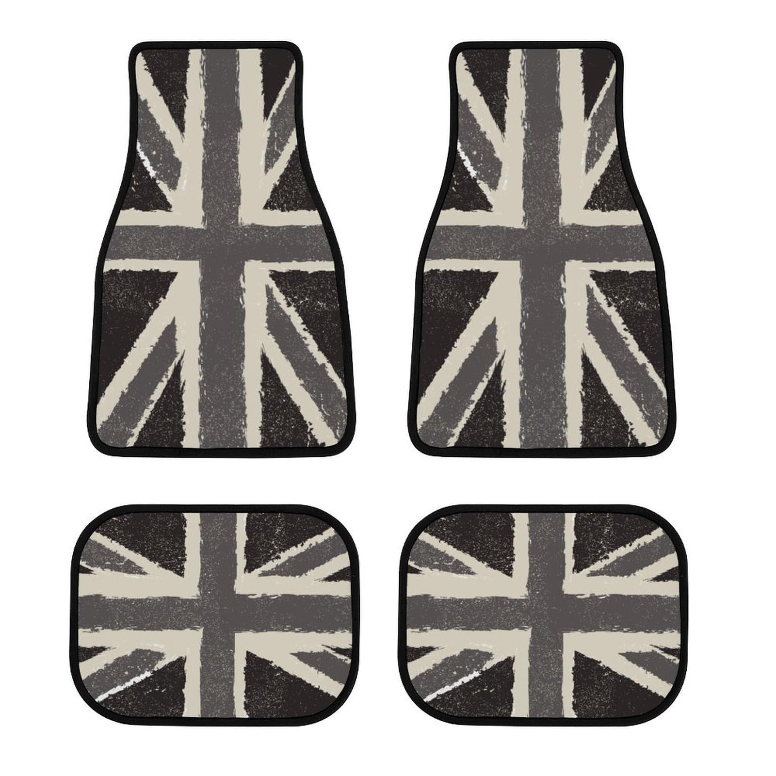 Amazon | 黒と白のユニオン ジャック イギリス (1) カーマット 4点 