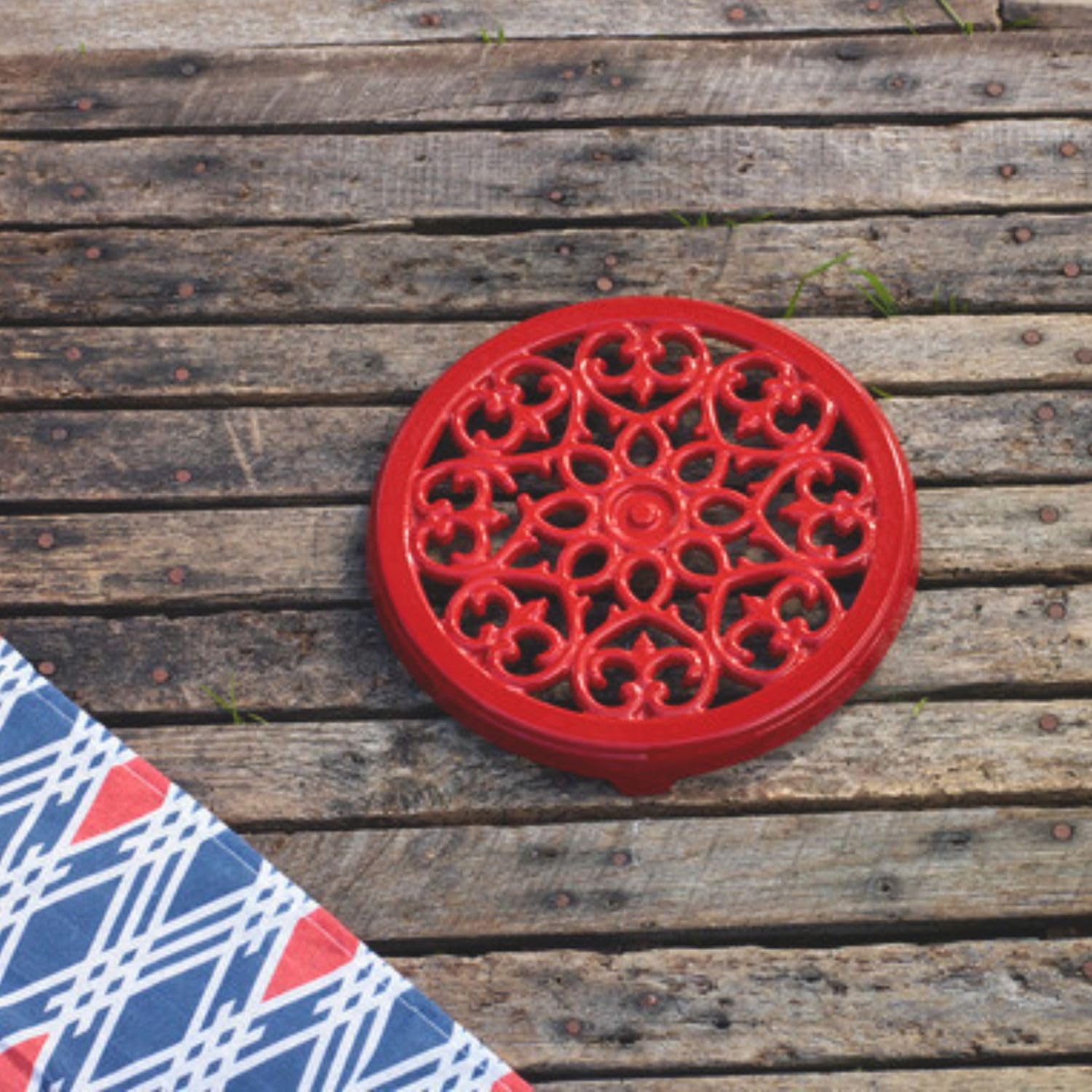 STAUB Dessous de Plat en Fonte, Rond, Ø 23 cm, Cerise