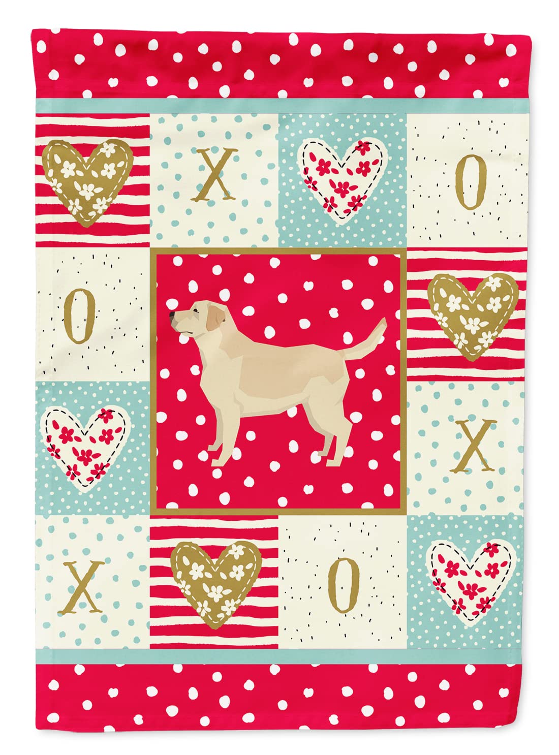Labrador Retriever Love Flag grand drapeau toile multicolore extérieur