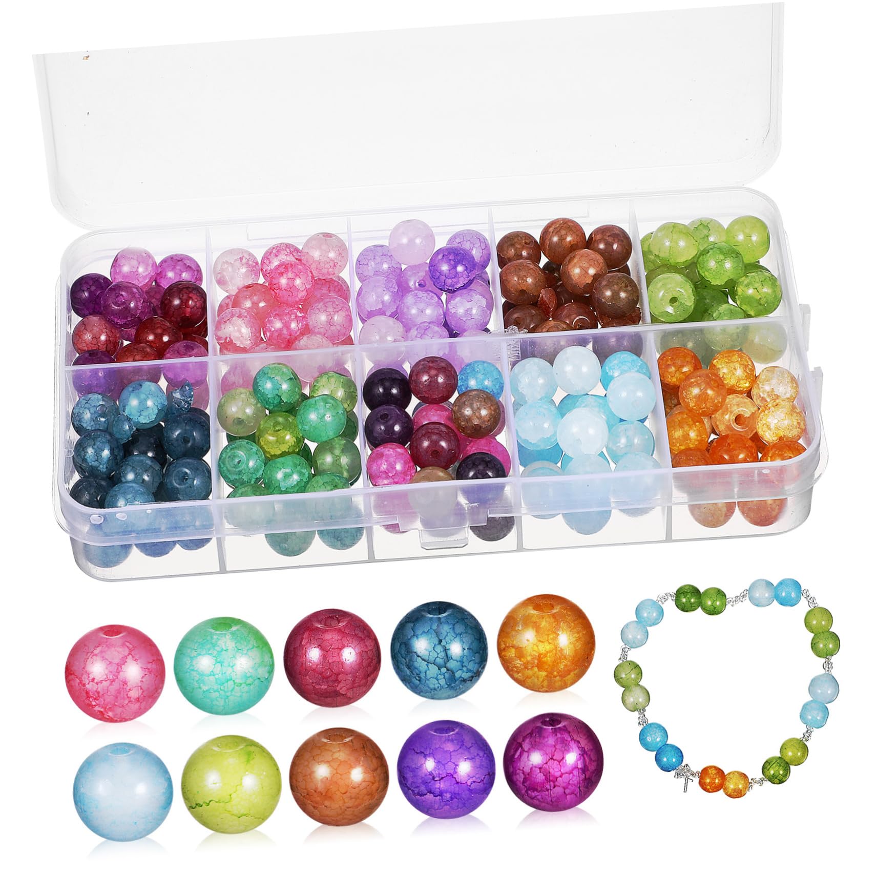 Cuentas de Vidrio para Joyería Artesanal, 200 Piezas 1 Caja