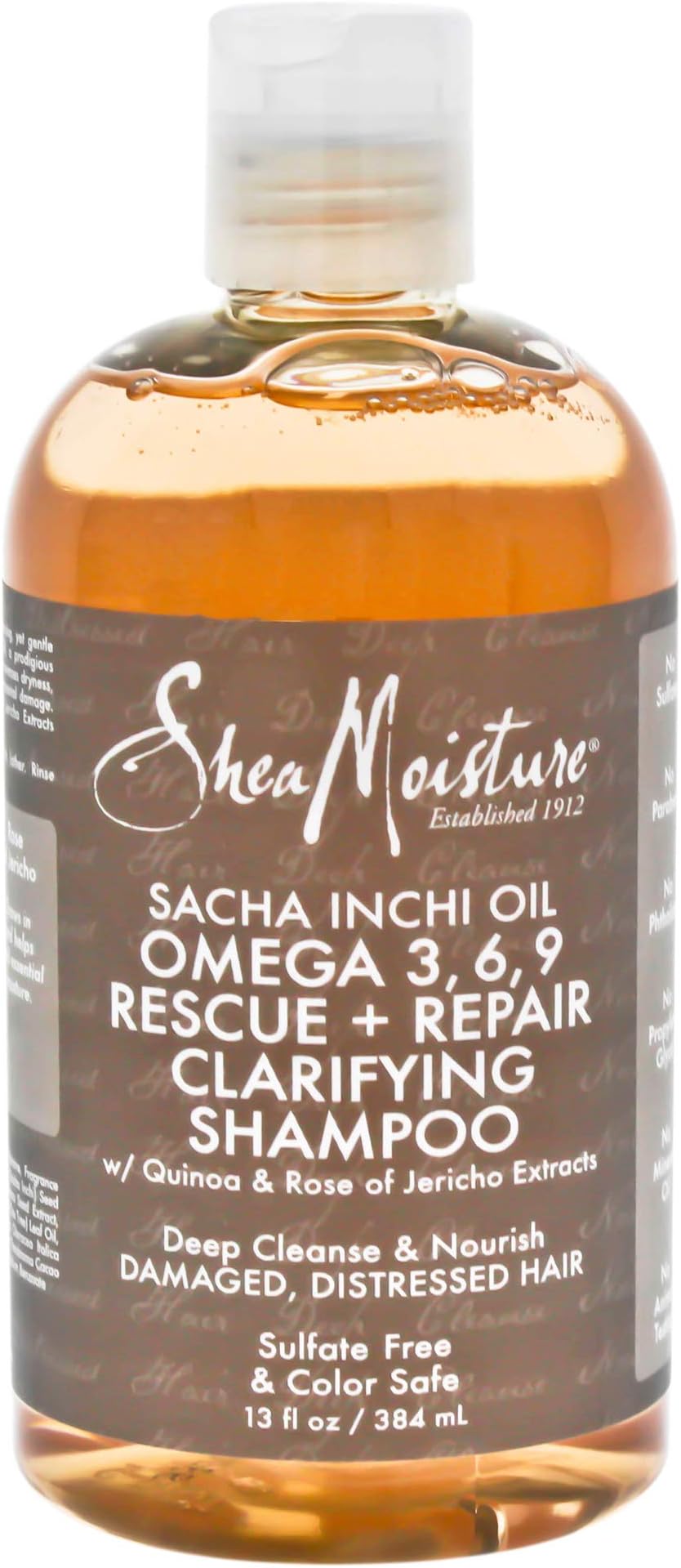 Shea Moisture Sacha Inchi Oil Omega-3-6-9 Rescue And Repair Clarifying Shampoo For Unisex, 384 ml