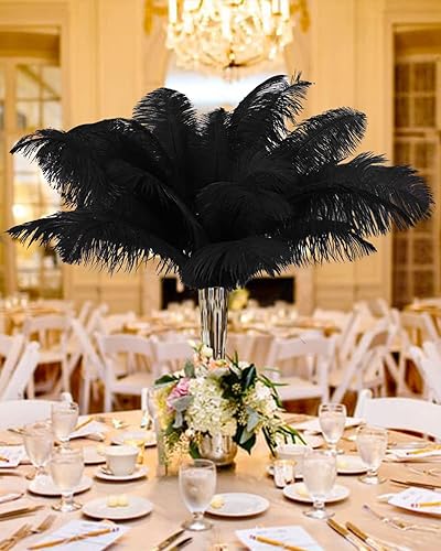 Miniatura 9 de VIJIV Plumas de avestruz grandes naturales a granel de 10 piezas, kit de fabricación de plumas de 28 pulgadas de largo para manualidades, flores,