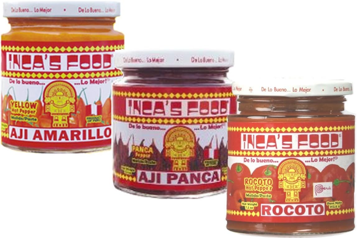 Mixed Sampler - Aji Amarillo, Aji Panca, and Aji Rocoto - (3) 7.5 Oz Jars