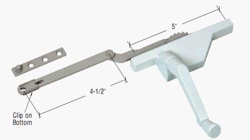 CRL Left Hand White Dyad Casement Window Operator 4-1/2" Link Arm