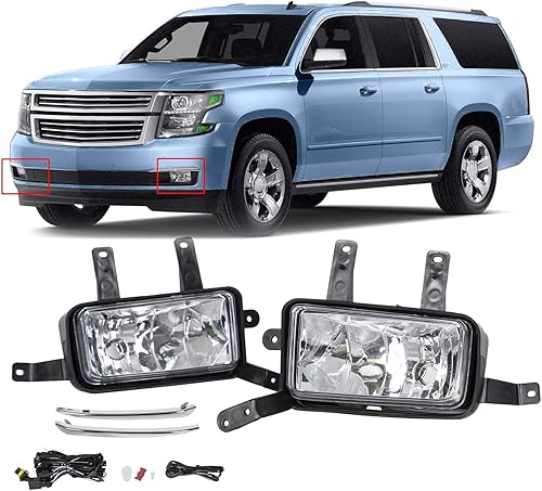 HECASA Par de luces antiniebla compatibles con Chevy Chevrolet Tahoe Suburban 2015-2018 Reemplazo halógeno para GM2593160 GM259216 GM2592311