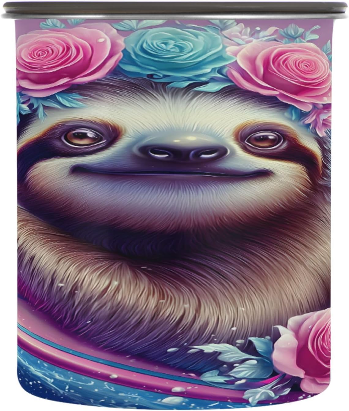 ALAZA Sloth Surf con Flor Canister Café Almacenamiento 30oz