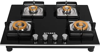 Faber 65 cm Hob, 4 Burner, Auto Ignition (HOB HTG 654 CRS BR CI) Black Price In India
