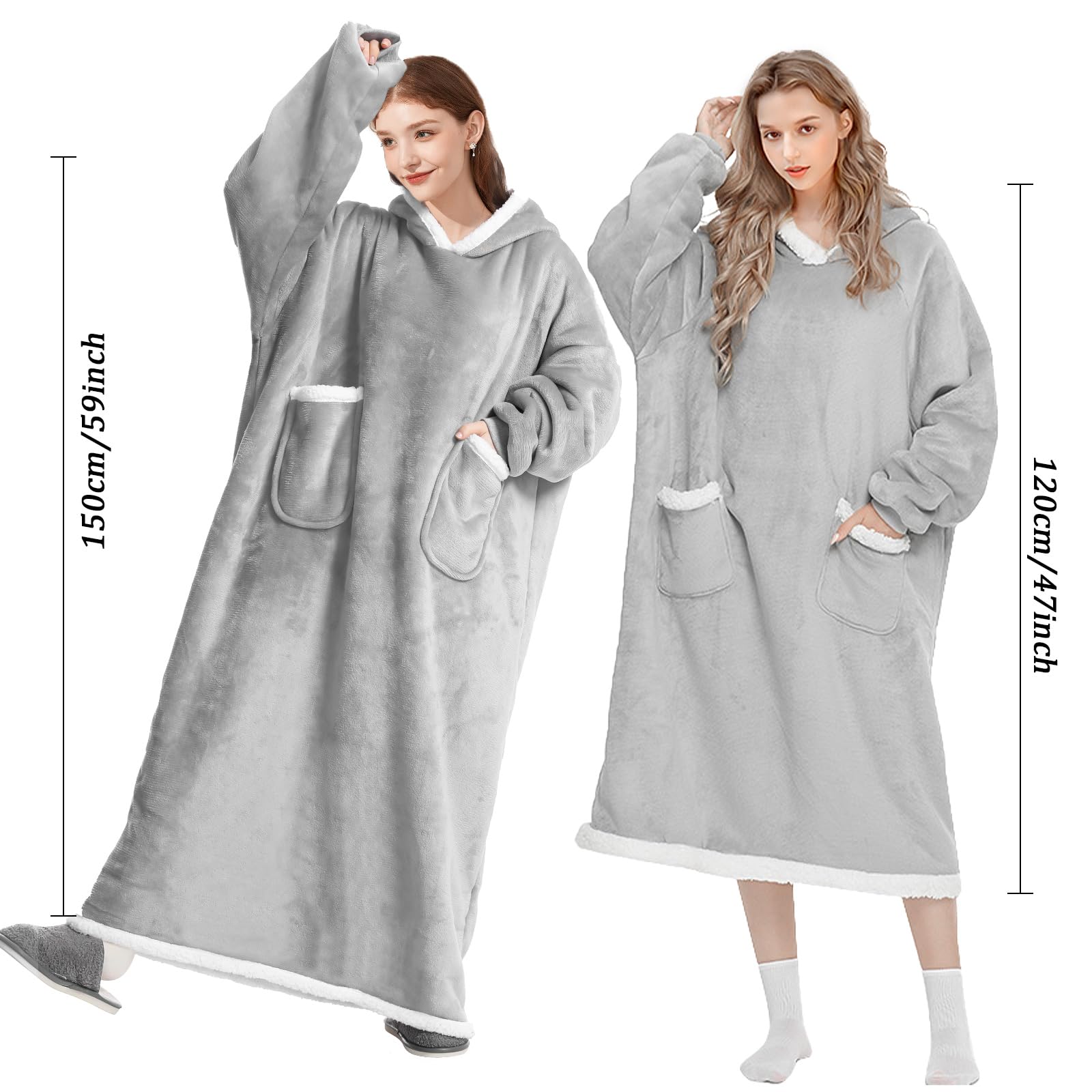 FEELJAM Coperta con maniche donna Coperta con cappuccio da uomo Coperta accogliente con maniche Per coperta TV per adulti