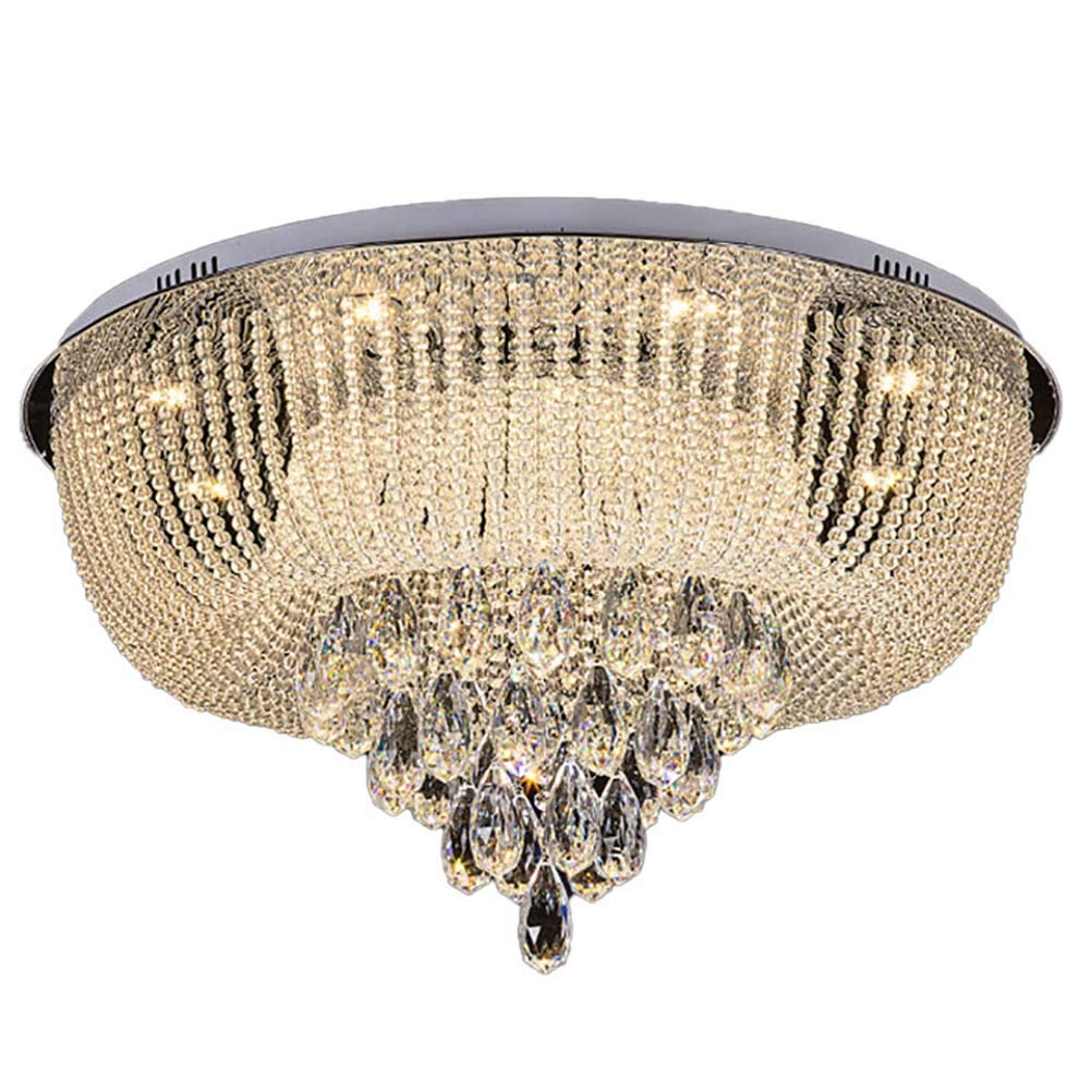 CZYLJLK Modern K9 Crystal,Flush Mount LED Ceiling Light Fixture During Lamp Luxury Chrome for Living Room Bar Shop-