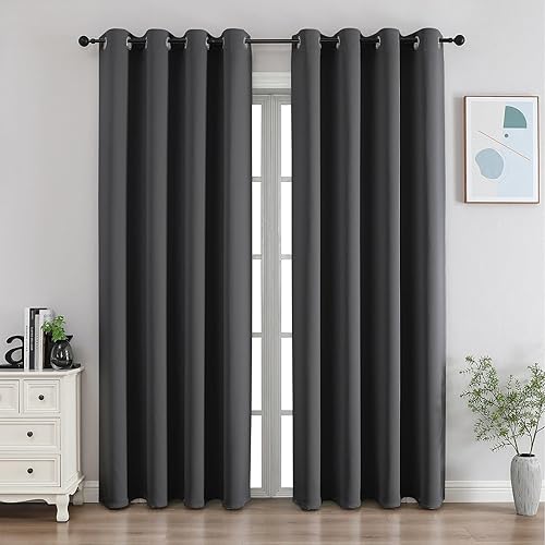 Miniatura 10 de CUCRAF - Cortinas opacas de 63pulgadas de largo, para oscurecer la habitación, con aislamiento térmico y ojales para sala de estardormitorio, juego