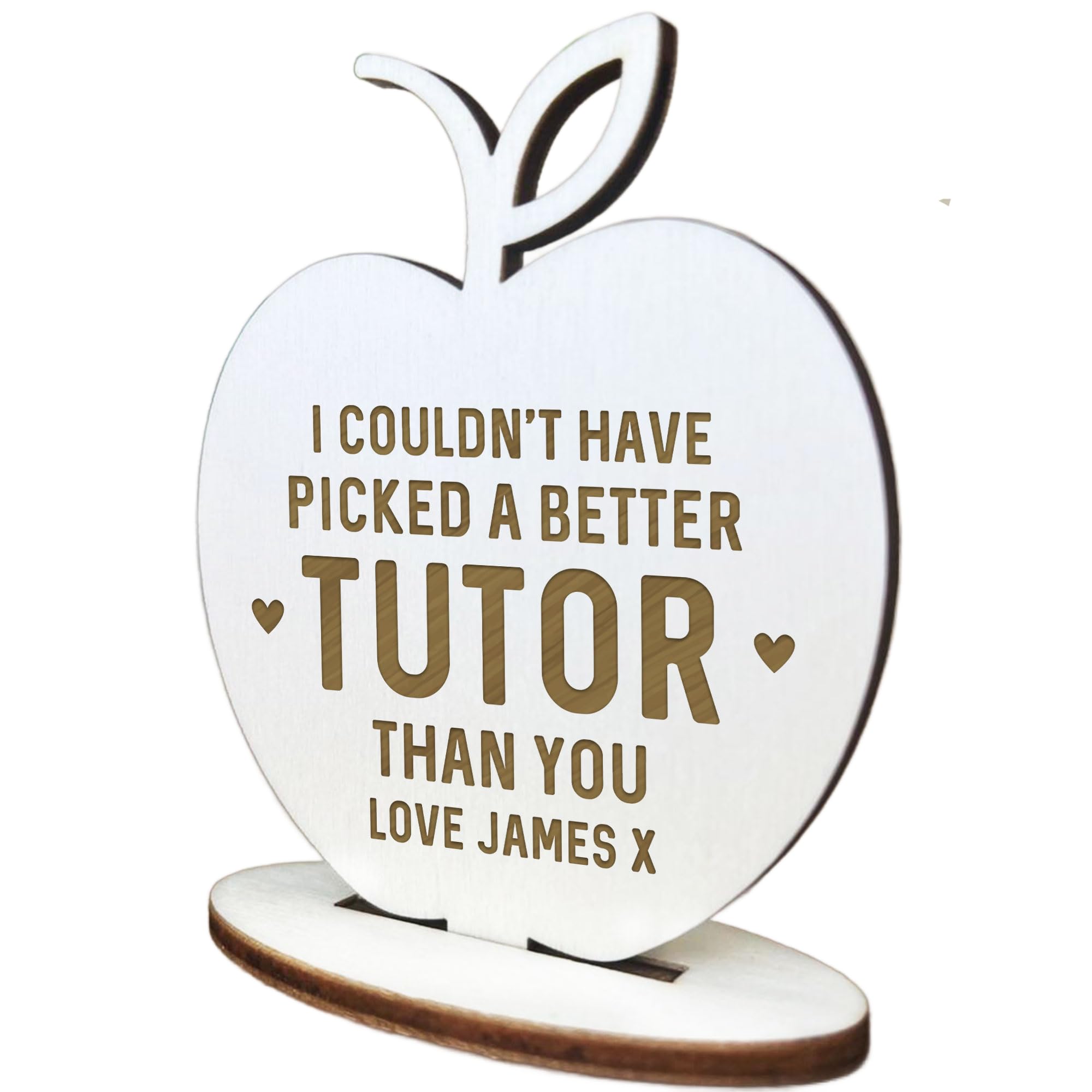 Red Ocean Tutor Gifts Personalised Wood Apple Thank You Gift For Him Her Friendship Gift