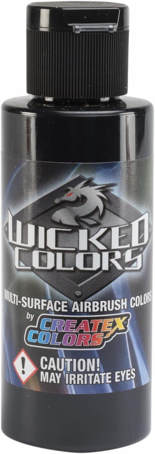 Createx Wicked色w002ブラック2oz.水性ユニバーサルエアブラシpaint. by spraygunner