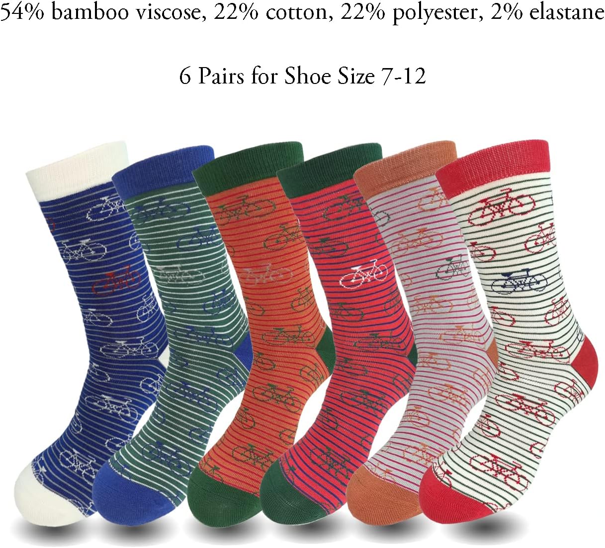 Lavencious Mens Bamboo Mid-Calf Cycling Sports and Dress Socks for Men Sock Size 10-13,13-15
