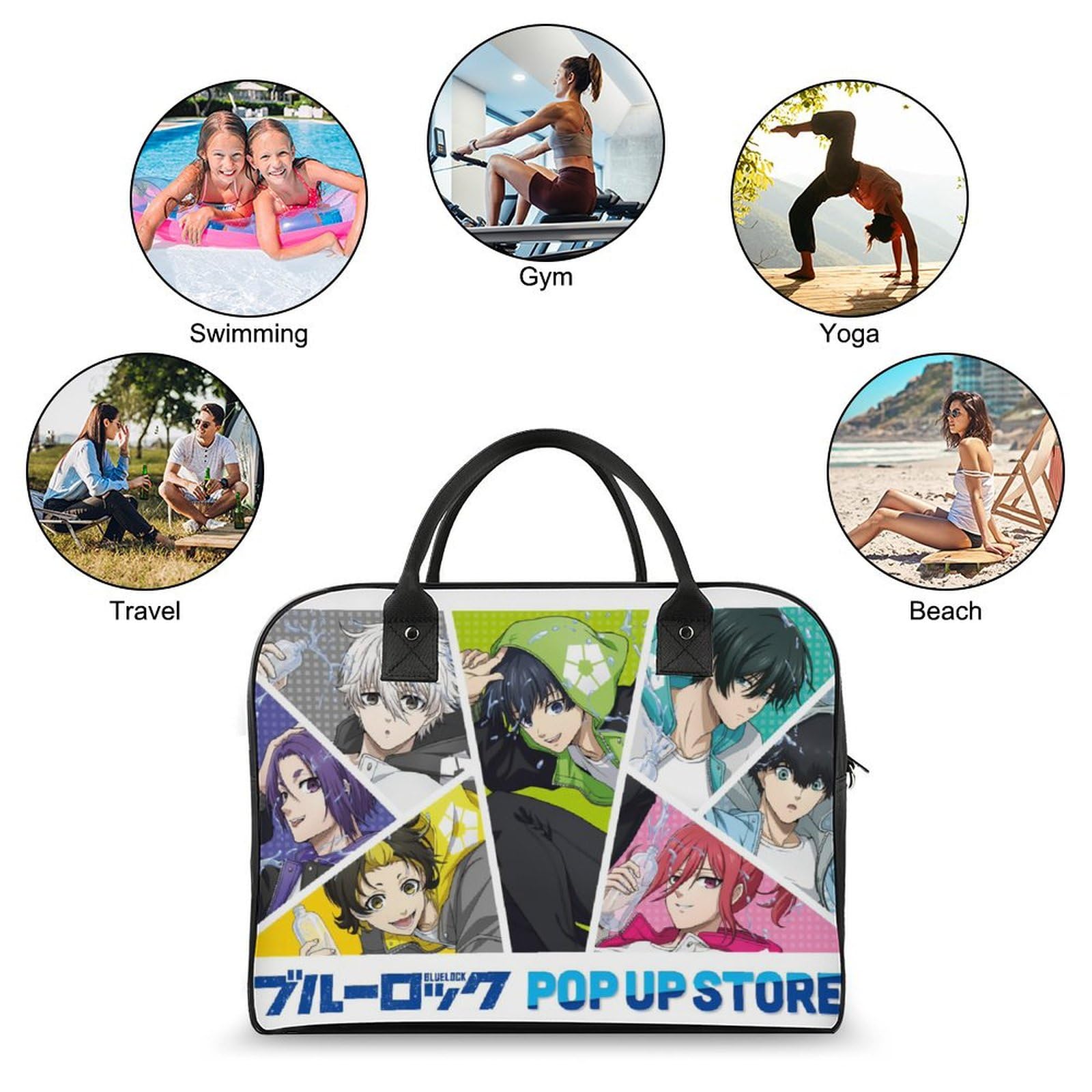 Amazon.co.jp: ブルーロックバッグポータブル大容量プールバッグバッグ