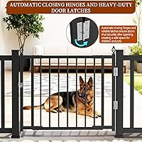 Vista 5 de Puerta de valla de cubierta resistente, no requiere corte, ajustable mejorada de 37.4 a 49.2 pulgadas de ancho x 37 pulgadas de alto, puerta