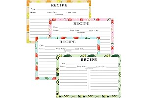 72 Pack Recipe Cards: Double-Sided 4x6" Note Cards for Culinary Creations
