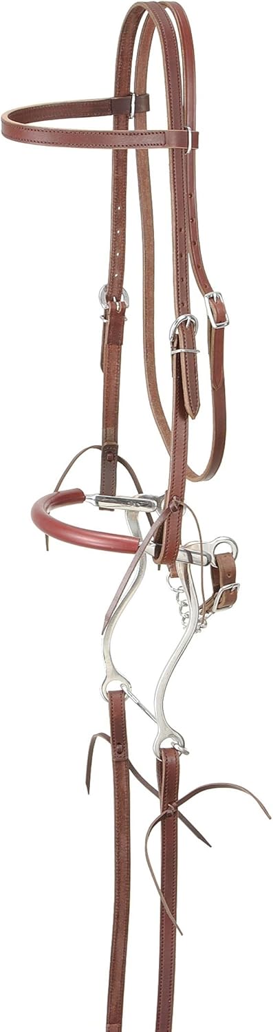 Tough 1 King Series Browband Bridle with Hackamore, Medium Tan : Sports & Outdoors