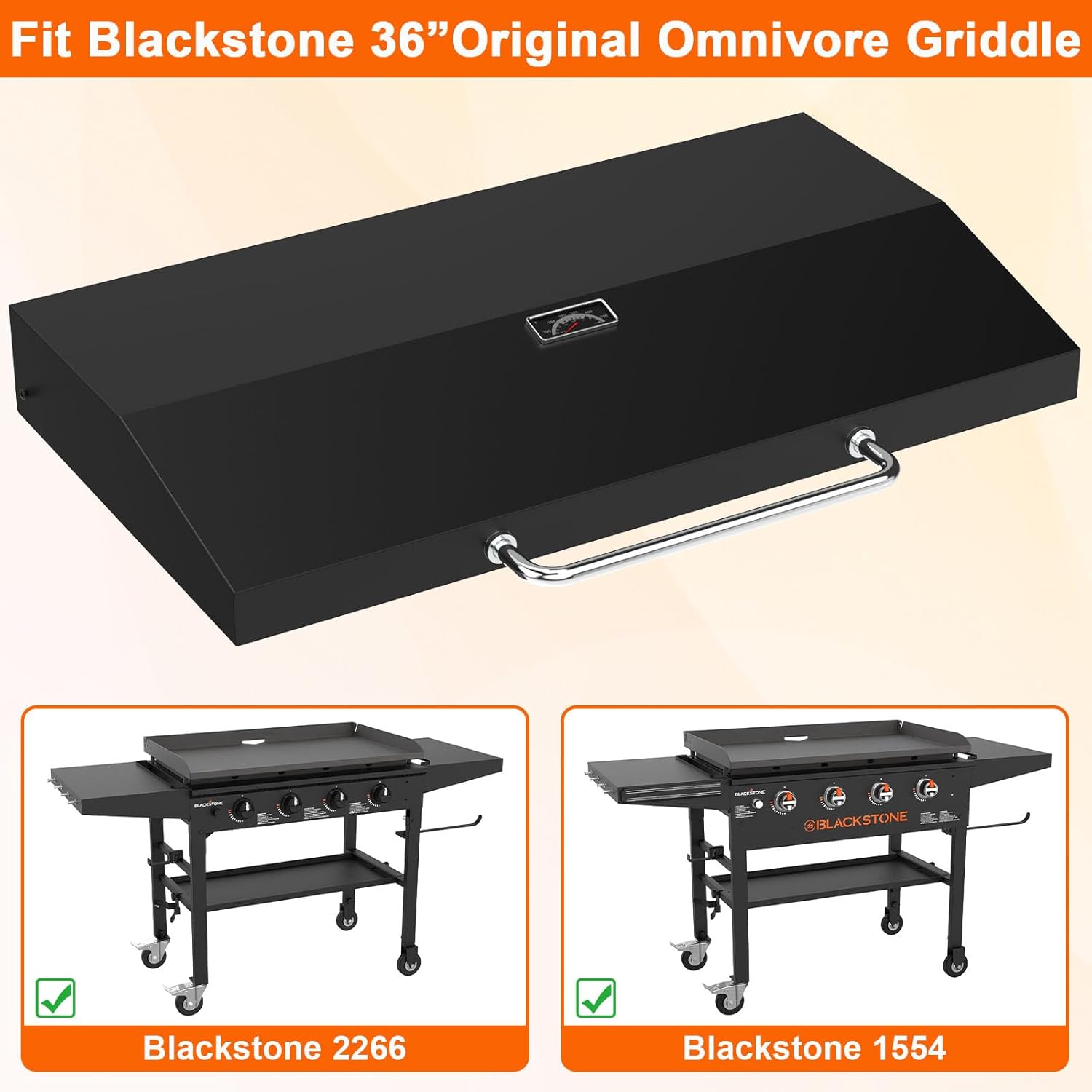 Upgrade Griddle Lid for Blackstone 5856 Omnivore 36" Griddle Hood, Hinged Lid for Blackstone1554 2177 2266 and More Blackstone Flat Top Original Grills