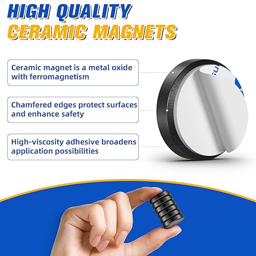 Miniatura 3 de Grtard Imanes fuertes para manualidades con respaldo adhesivo, imanes de cerámica pequeños círculos redondos para refrigerador, (paquete de 100),