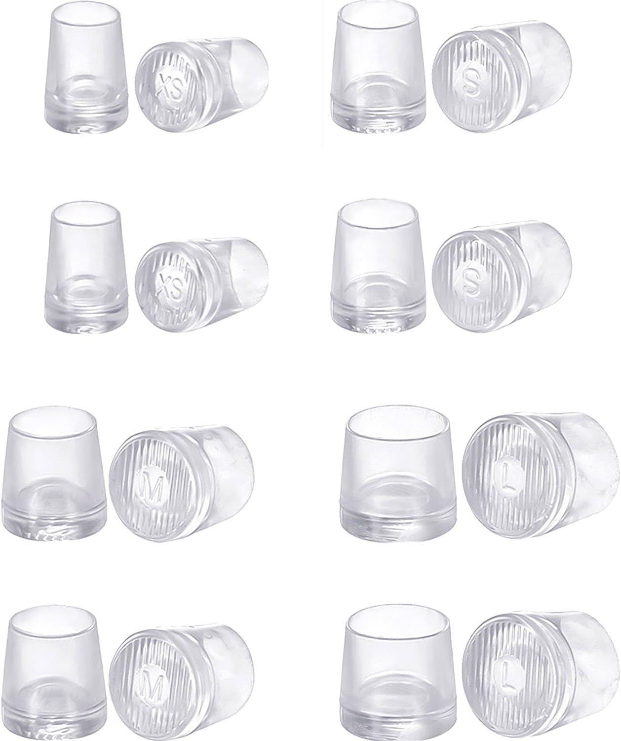 Shoe Heel Savers Stoppers Covers, Wady 8 Pairs High Heel Protector Heel Repair Caps Covers, Extra Small, Small, Medium, Large, Clear