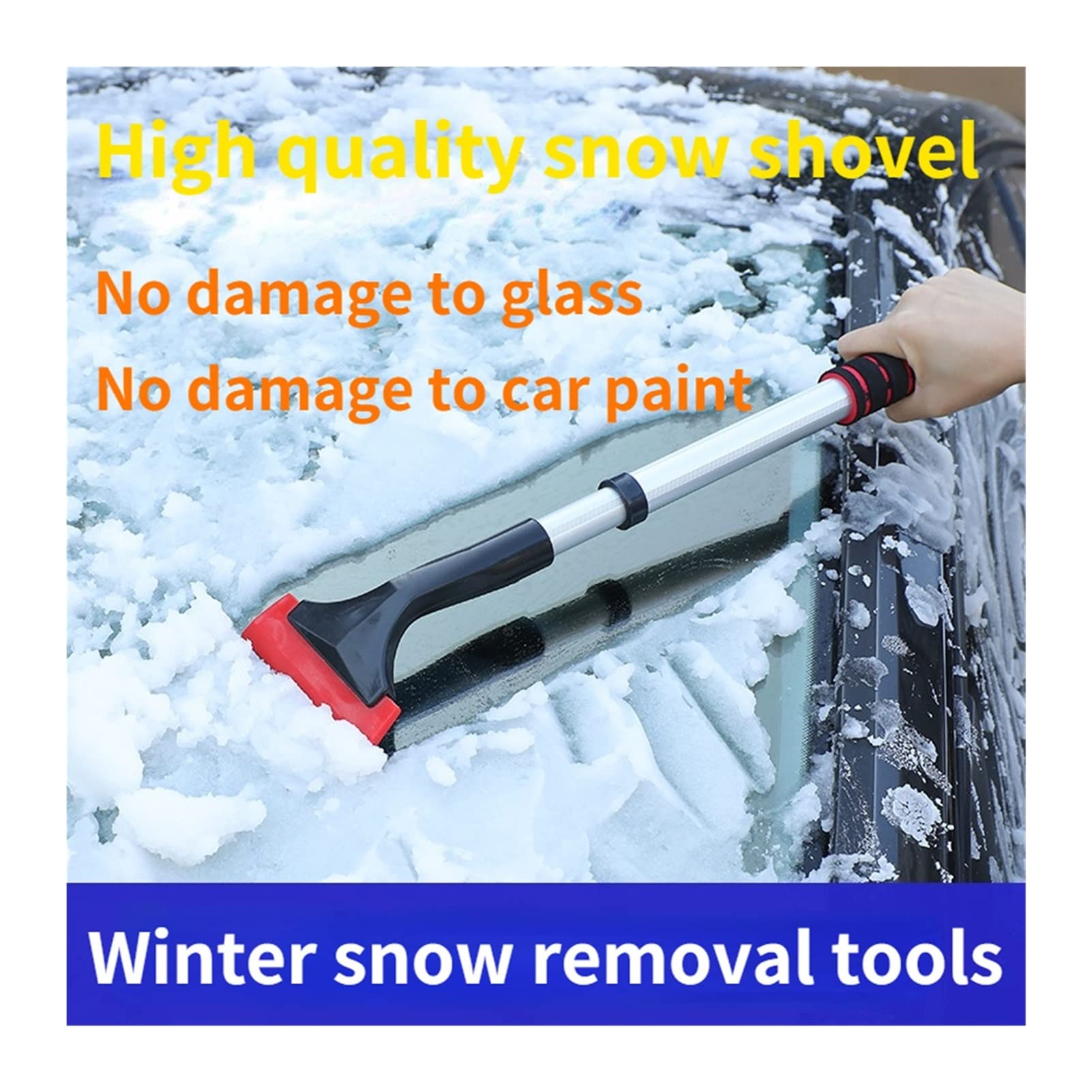 Brosse à Neige pour Pare-Brise, grattoir à Neige Extensible, poignée en Mousse EVA sur poignée en Aluminium, Brosse à Neige télescopique pour grattoir à Glace Automatique, Voiture Camion SUV Parabr