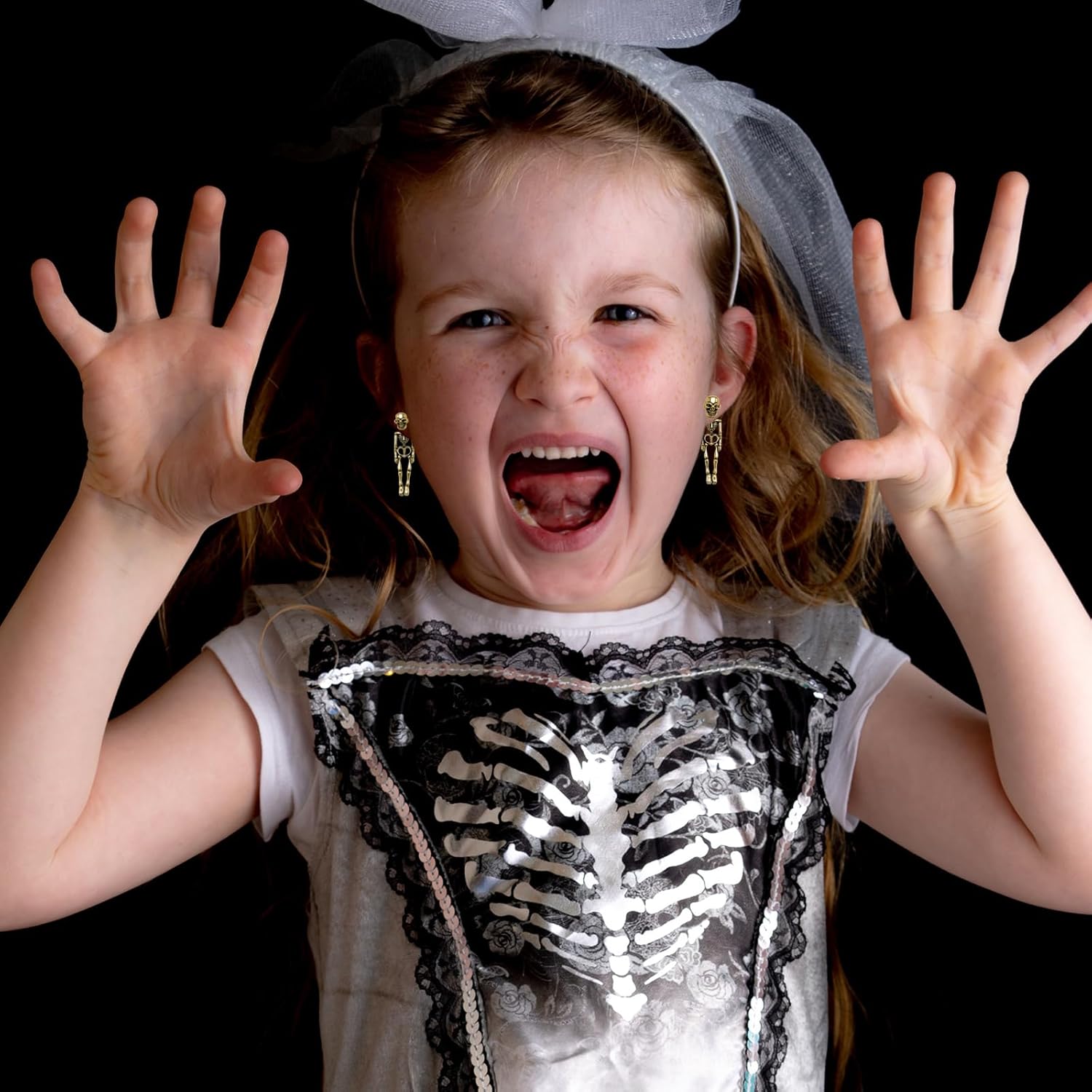 Punk Halloween Earrings for Women, Spooky Skull Skeleton Dangle Earrings for Women,Bloody Knife Drop Earring,Scary Halloween Party Earring for Halloween Accessories - Image 2