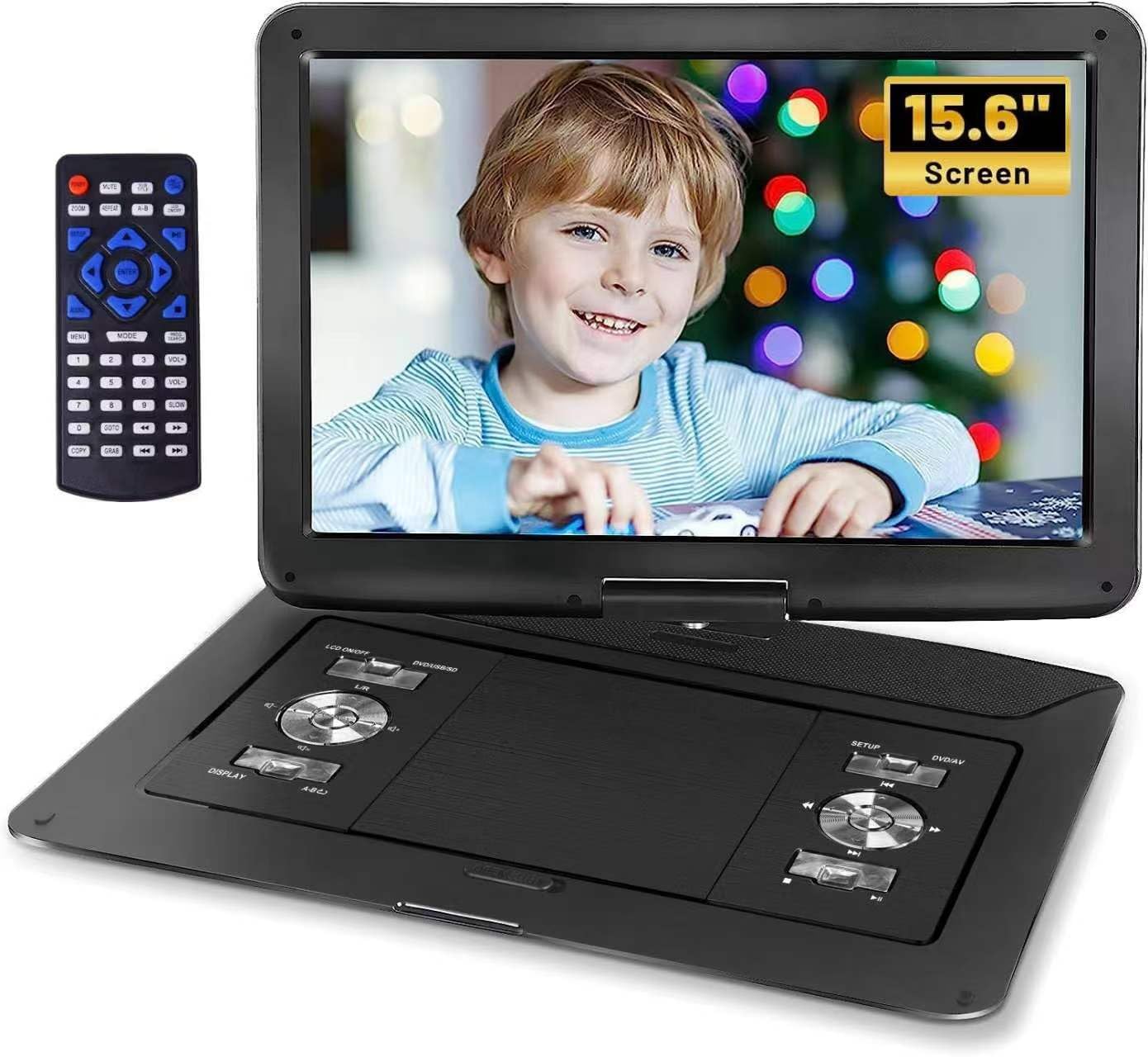 Portable DVD Player 18 Inch with 15.6 Inch Large HD Swivel Screen, 6 Hours Playback, Portable DVD Player Support USB/SD Card/Sync