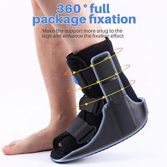 Inflatable Walking Boot, Air Cam Walker Fracture Boot Orthopaedic boot for Sprained Ankle, Short Air Walker Brace for Broken Foot Achilles Tendon Injury Black (M)