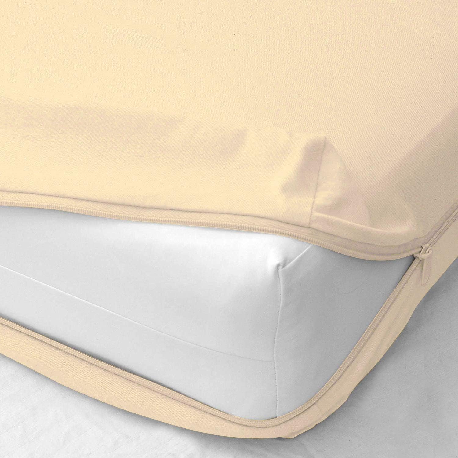 Zipper Fitted Sheet 1 Piece 14 Inch Deep Pocket 400 TC