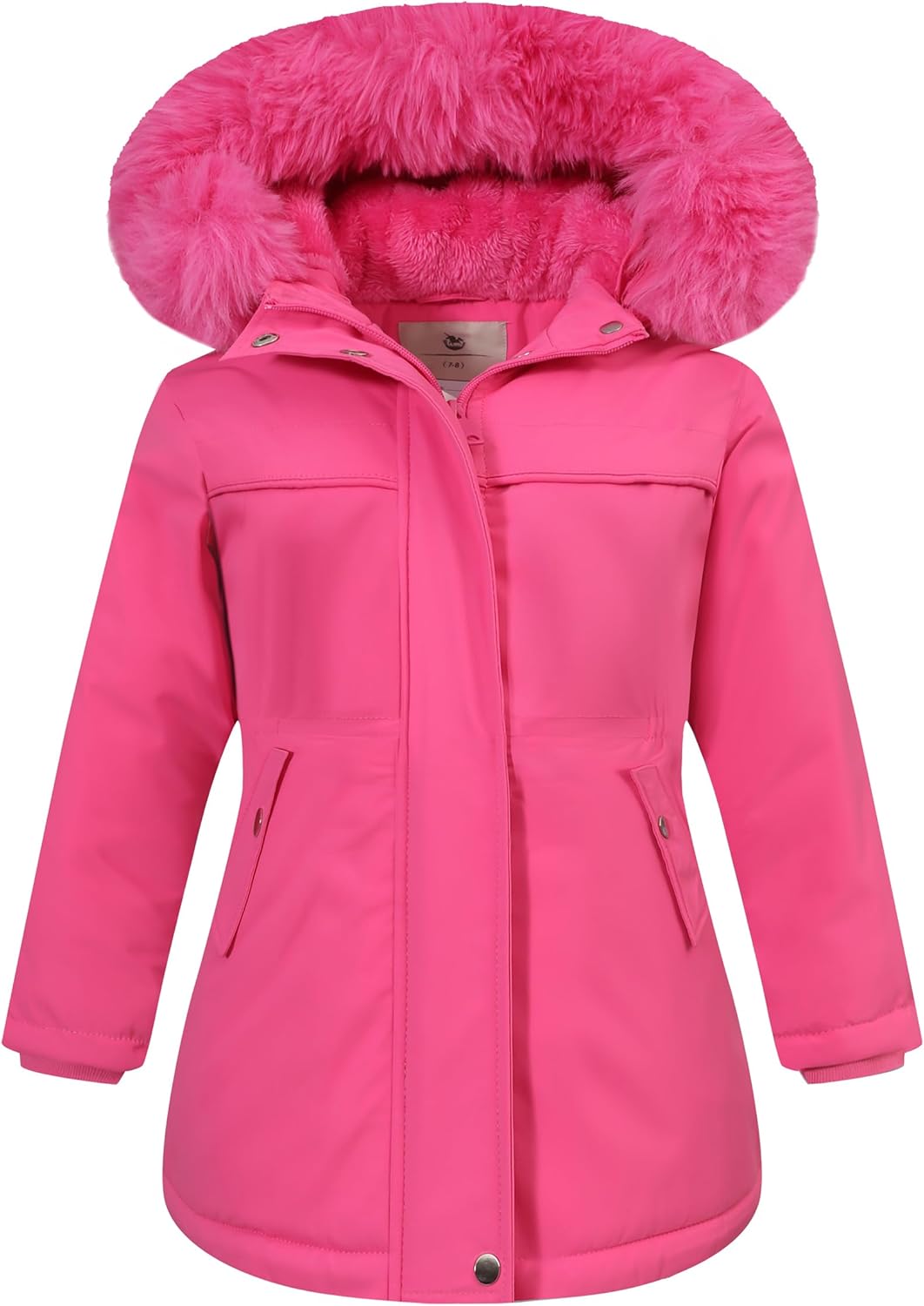 Girls Waterproof Winter Jacket Fleece Lined Hooded Coat,Kid's Warm Insulated Parka ...