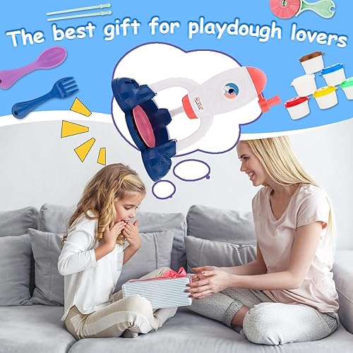 Miniatura 7 de VBACALA Juego de 24 piezas para hacer helados de arcilla, juego de masa de color + juego de masa de fideos de creaciones de cocina, juego de