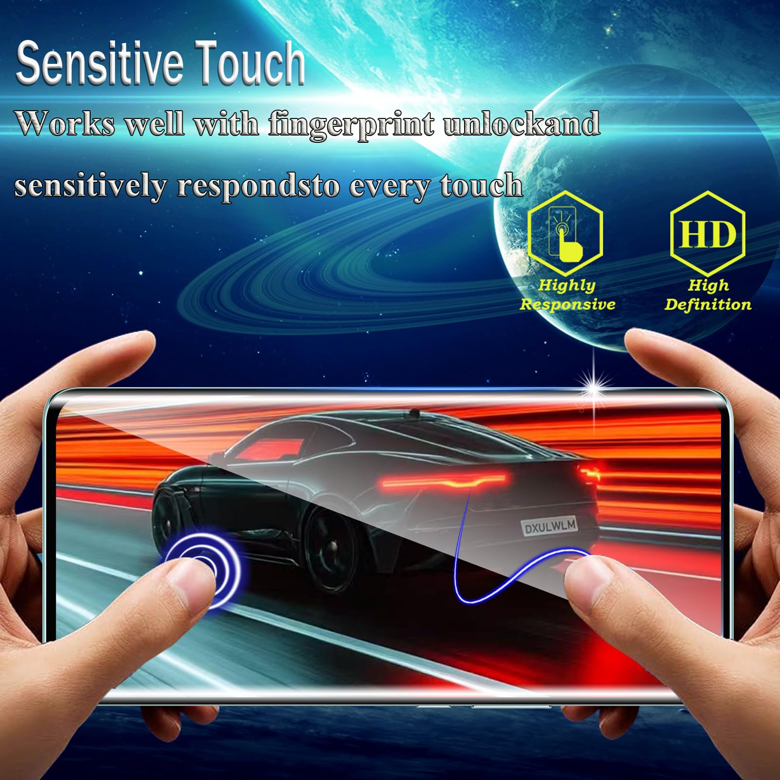 CONAPIKA Vetro Temperato per HONOR Magic6 Lite 5G/Magic 6 Lite 5G, 2 Pezzi [3D Curved] Anti-Graffio Bubble Free Pellicola [Supporto Impronta Digitale] Ultra HD Copertura Completa Protezione Schermo