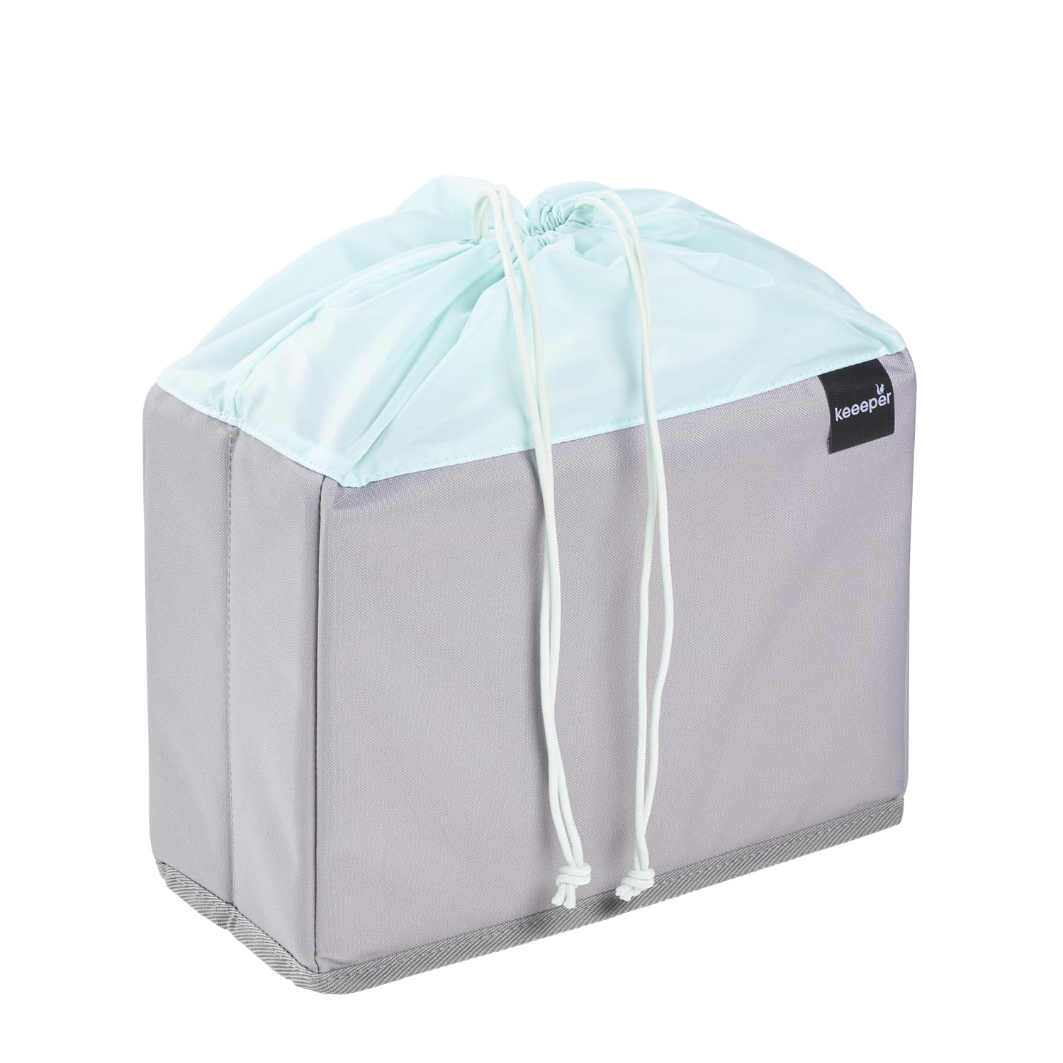 keeeper nea Faltbare Obst- und Gemüsebox, 9 l, Mit Kordelzug-Beutel, Passend für Klappbox lea, Aus recycelten PET-Flaschen, 29,5 x 13 x 22,5 cm, Aquamarine