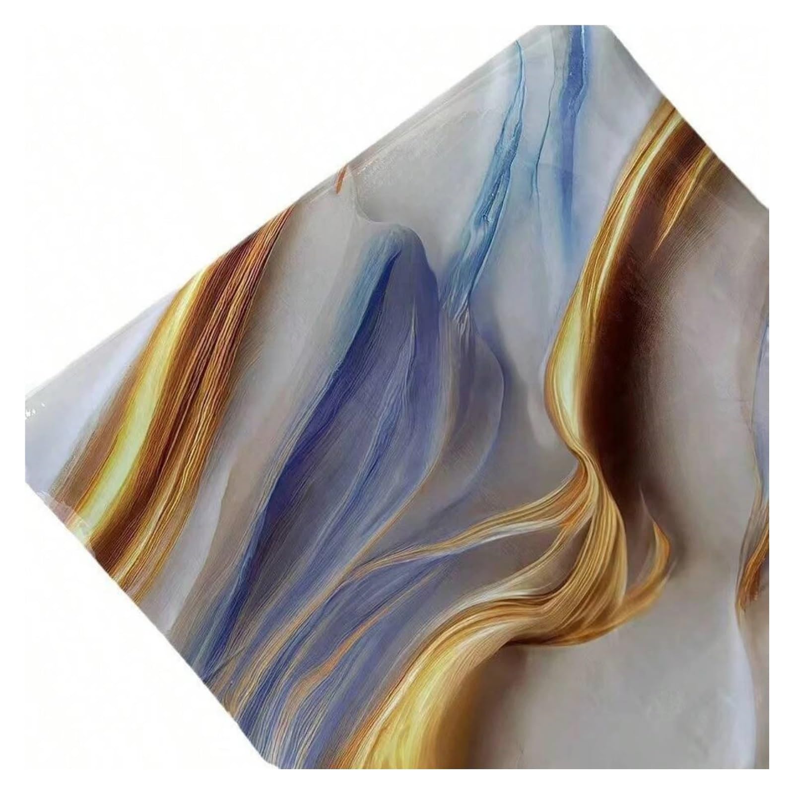 Ayztantine Self-Adhesive Wallpaper 8M Aluminum Foil Marble Decor Stickers for Kitchen Cabinet Countertop Renovation(LAN BO,40x200CM)
