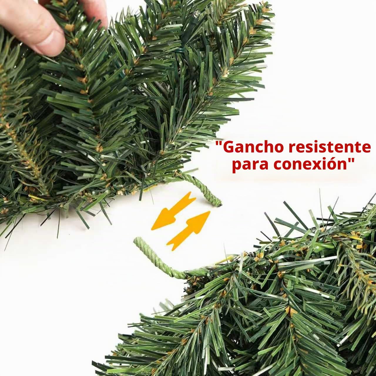 Guirnalda Luces de Navidad, 4M 80LED Artificial, PVC Guirnalda de Abeto Guirnalda de Pino, Navidad Decoradas al Aire Libre de Interior para la Fiesta de Chimenea Escalera
