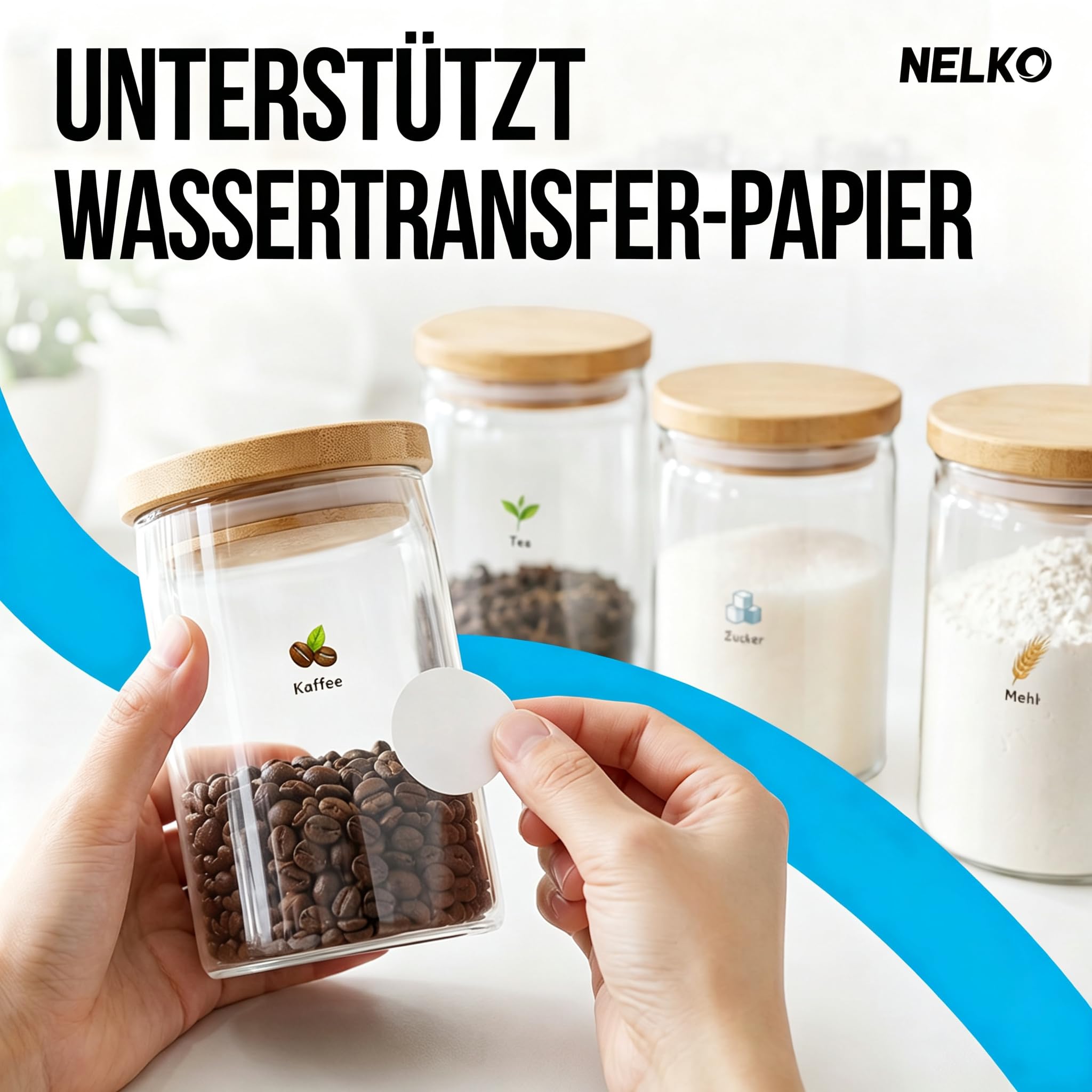 Nelko Flow Fotodrucker Tragbarer Mini Tintenstrahldrucker, Elfenbein