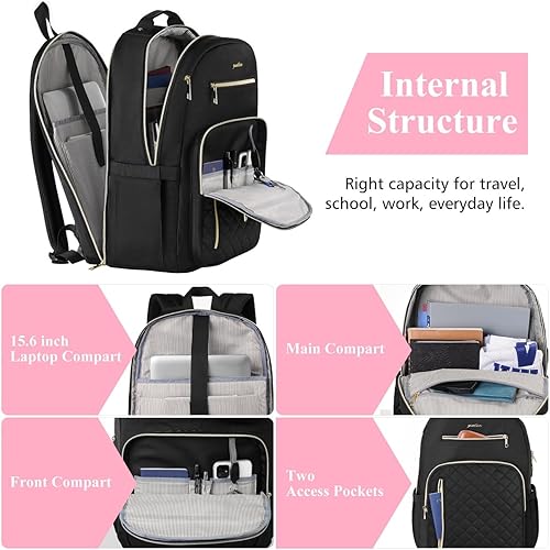 Miniatura 3 de Mochila para mujer, mochila para laptop para negocios, trabajo, oficina, universidad, estudiantes, profesores