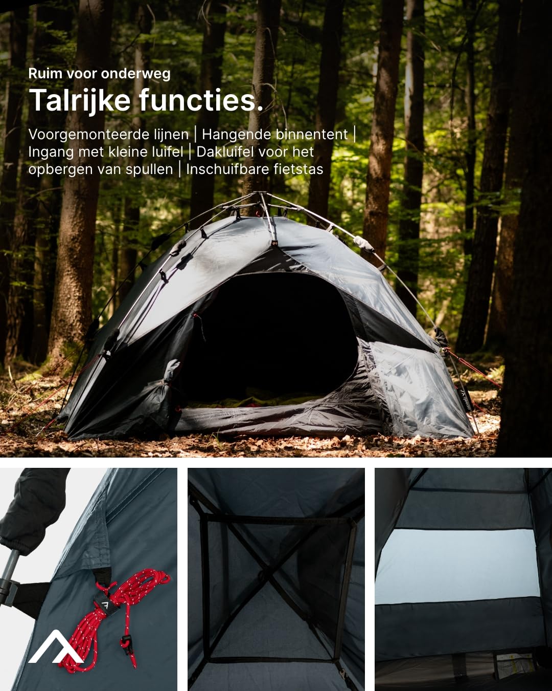 opbergen tent Qeedo Quick Ash 2, camping 2 persons, pop up tent (Quick-Up-System) CAT2276733 Soft Sided Roof Top Kämna stellt das Tour-Trikot Color:Blue Marine