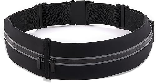 Cinturón para mujer, soporte para teléfono para correr, bolsa reflectante para correr, entrenamiento, senderismo, cintura ajustable (19 a 55