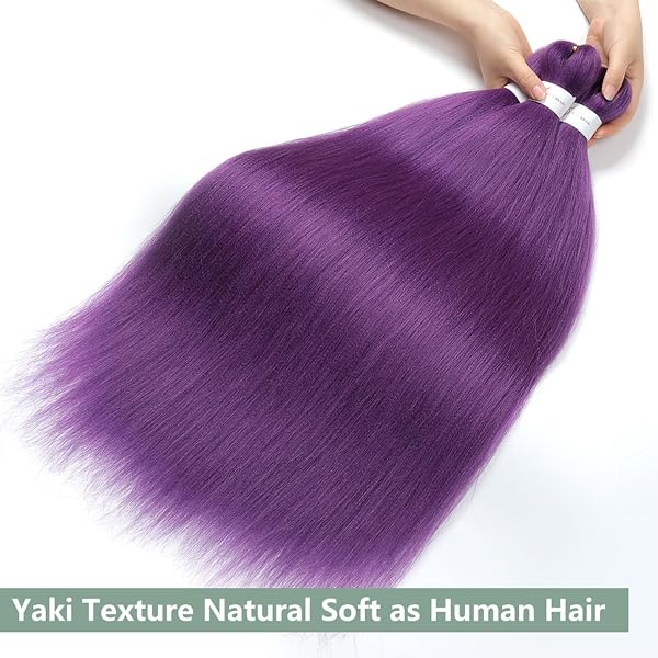 YDDM Capelli Per Treccine Africane Morado Extension Treccine Texture Yaki Easy Install per Principianti 26 Pollici 3 Pezzi Capelli Leggeri e Naturali per Box Braids, Twist e Crochet - 5