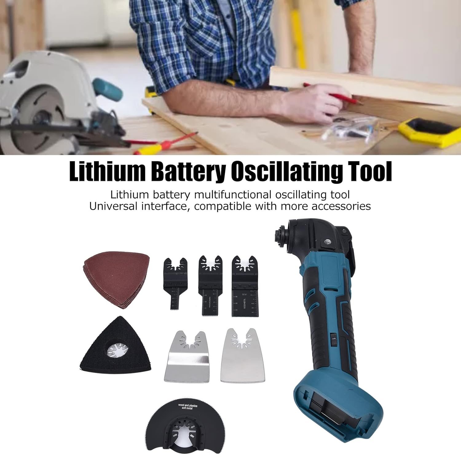 Fyearfly Cordless Oscillating Multi-Tool with various attachments.