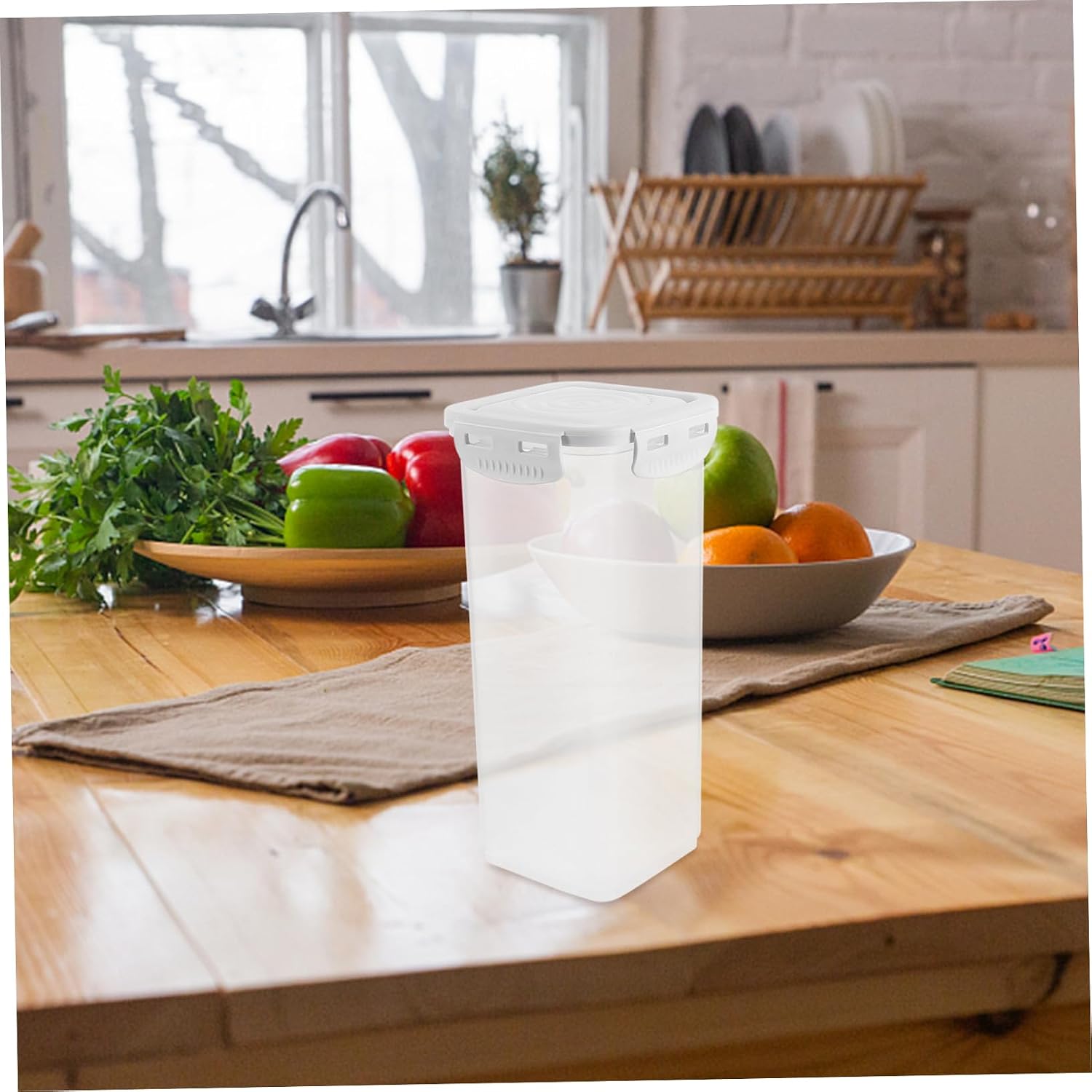 Large Airtight Bread Box 9.25 Inch Kitchen Storage Container Reusable Bread Saver for Fresh Beans Snacks Countertop Food Storage