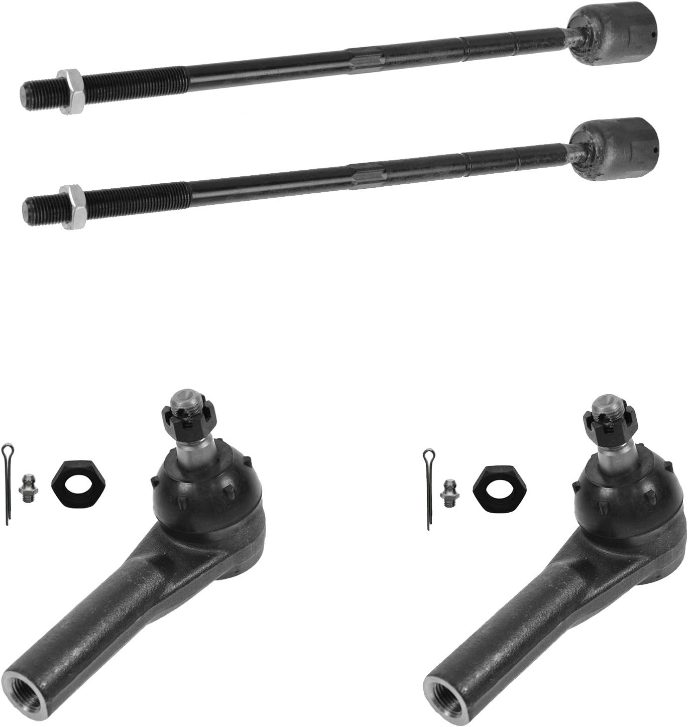 Front Inner and Outer Tie Rod Set 4 Piece Compatible with 1995-2003 Ford Windstar