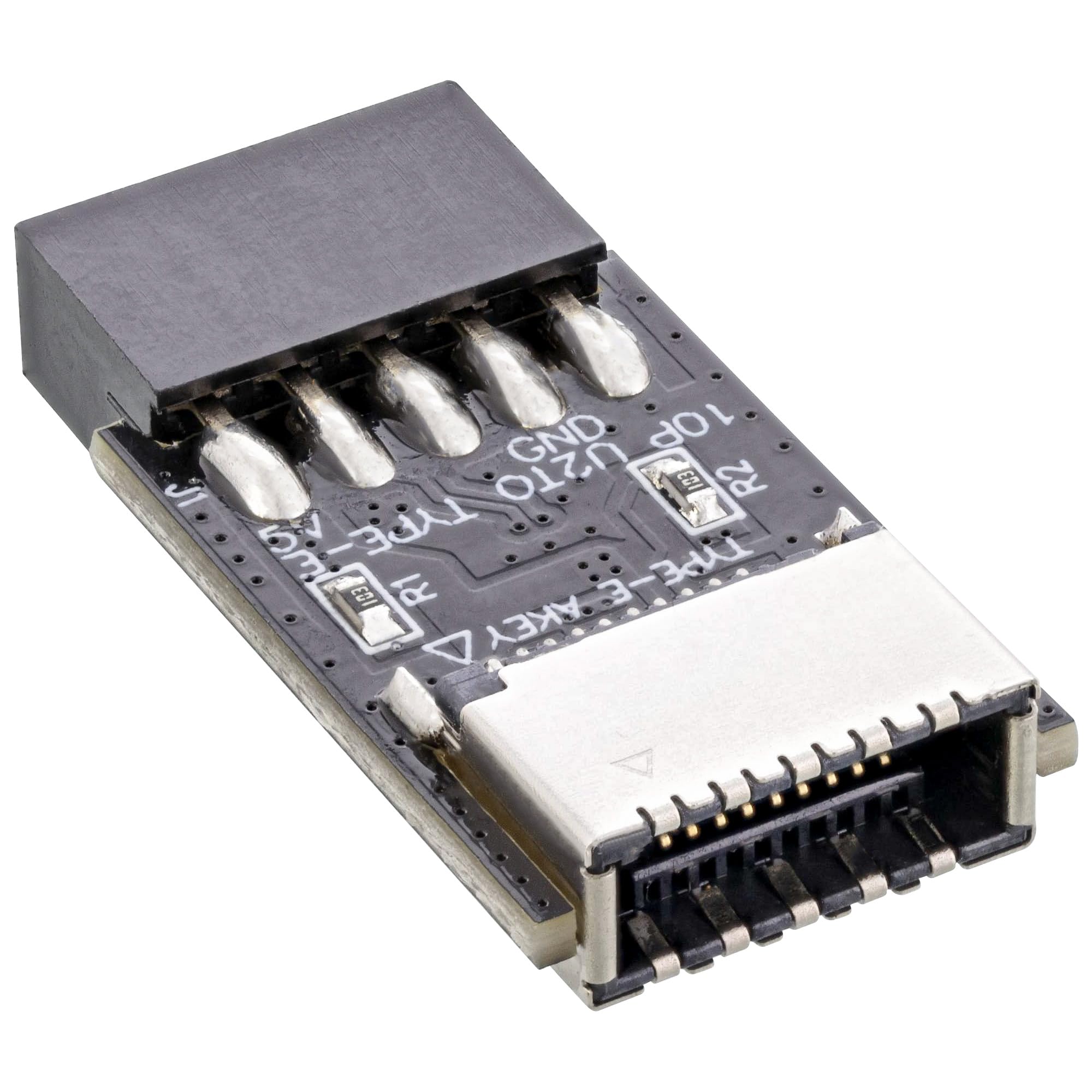 InLine® USB 2.0 to USB 3.2 Type-E Key-A Adapter Internal