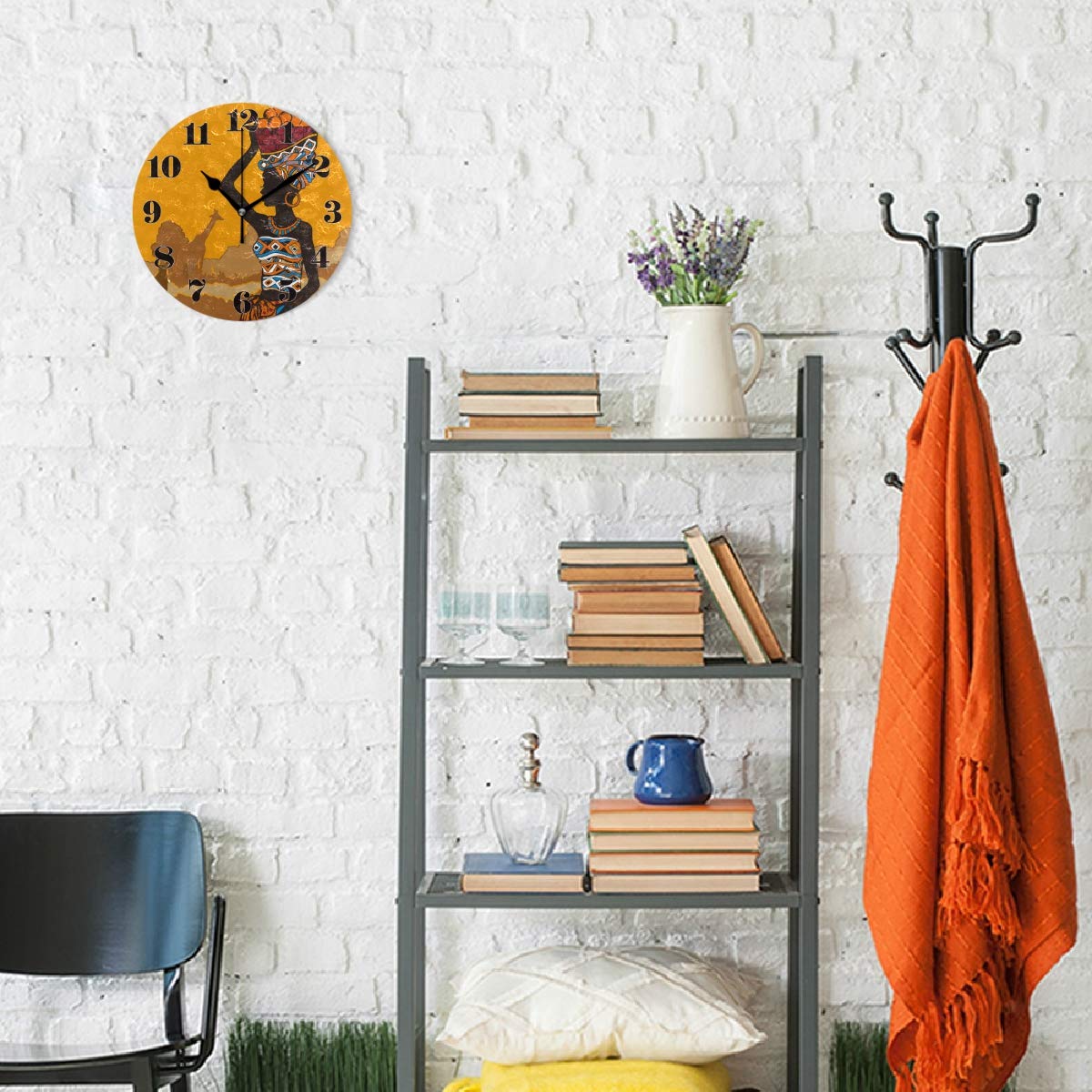 Orologio Da Parete Rotondo 24 Cm Con Motivo Giraffa - Mnsruu - Silenzioso, Non Ticchettante, In Acrilico, Per Soggiorno E Camera Bambini