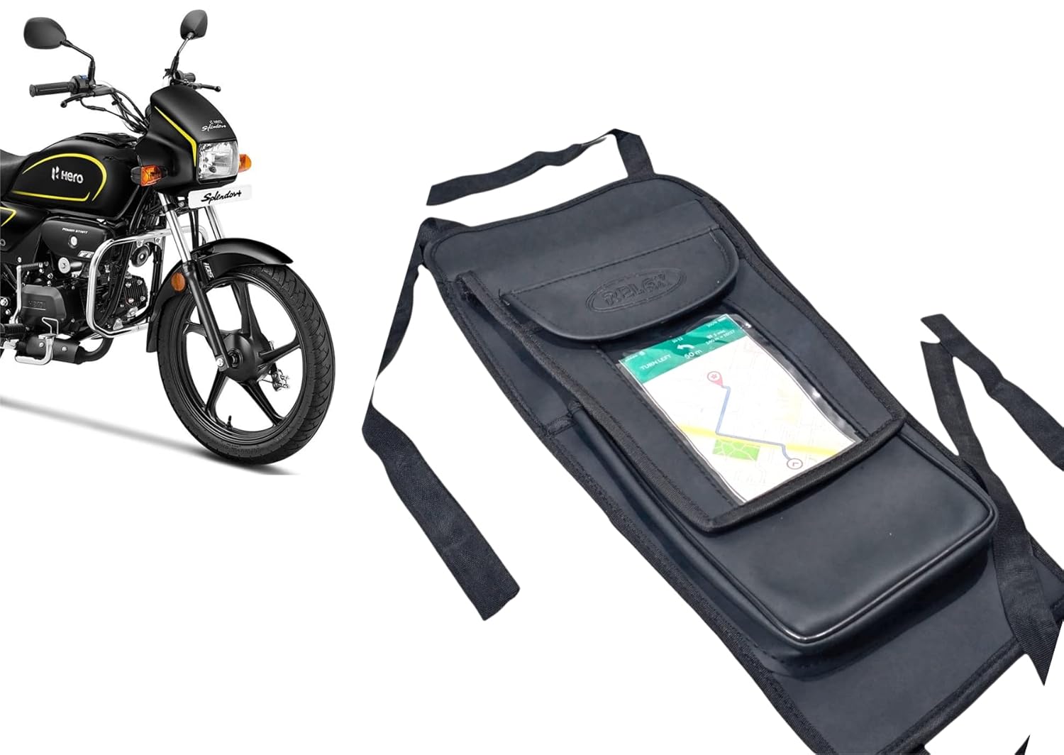 MILACHIN Tank Cover for Splendor (Mobile Tank Cover) Black Colour