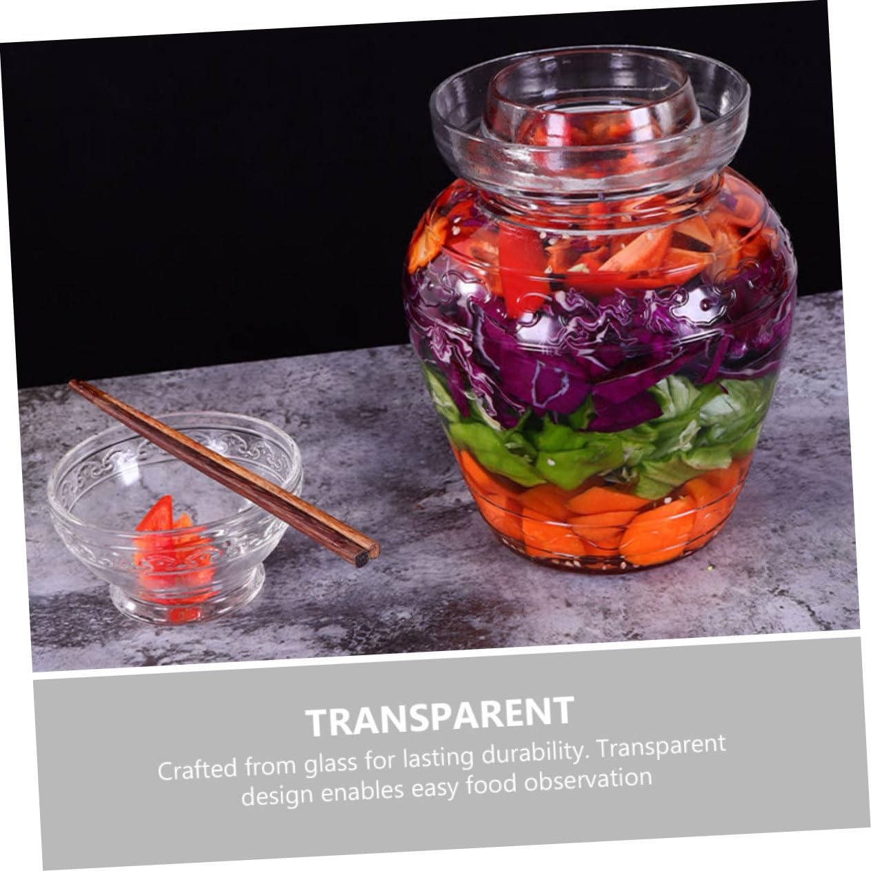 Mehrzweck Gärgefäß aus Glas 2,5l mit Dichtfunktion und Praktischem Design für Fermentation von Gemüse und Pickles im Haushalt