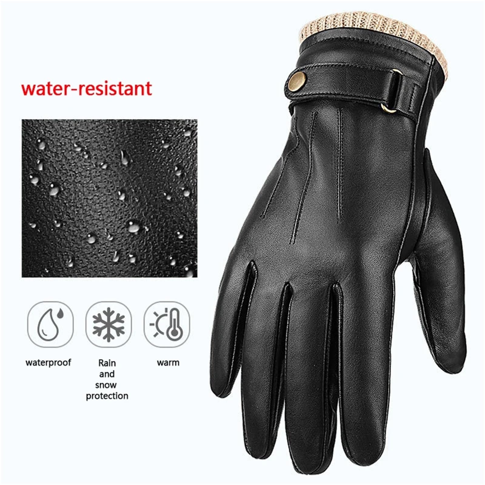 Guanti in pelle da uomo for l'inverno, guanti invernali, impermeabili, guanti caldi, guanti da lavoro invernali Per Versatile Protezione