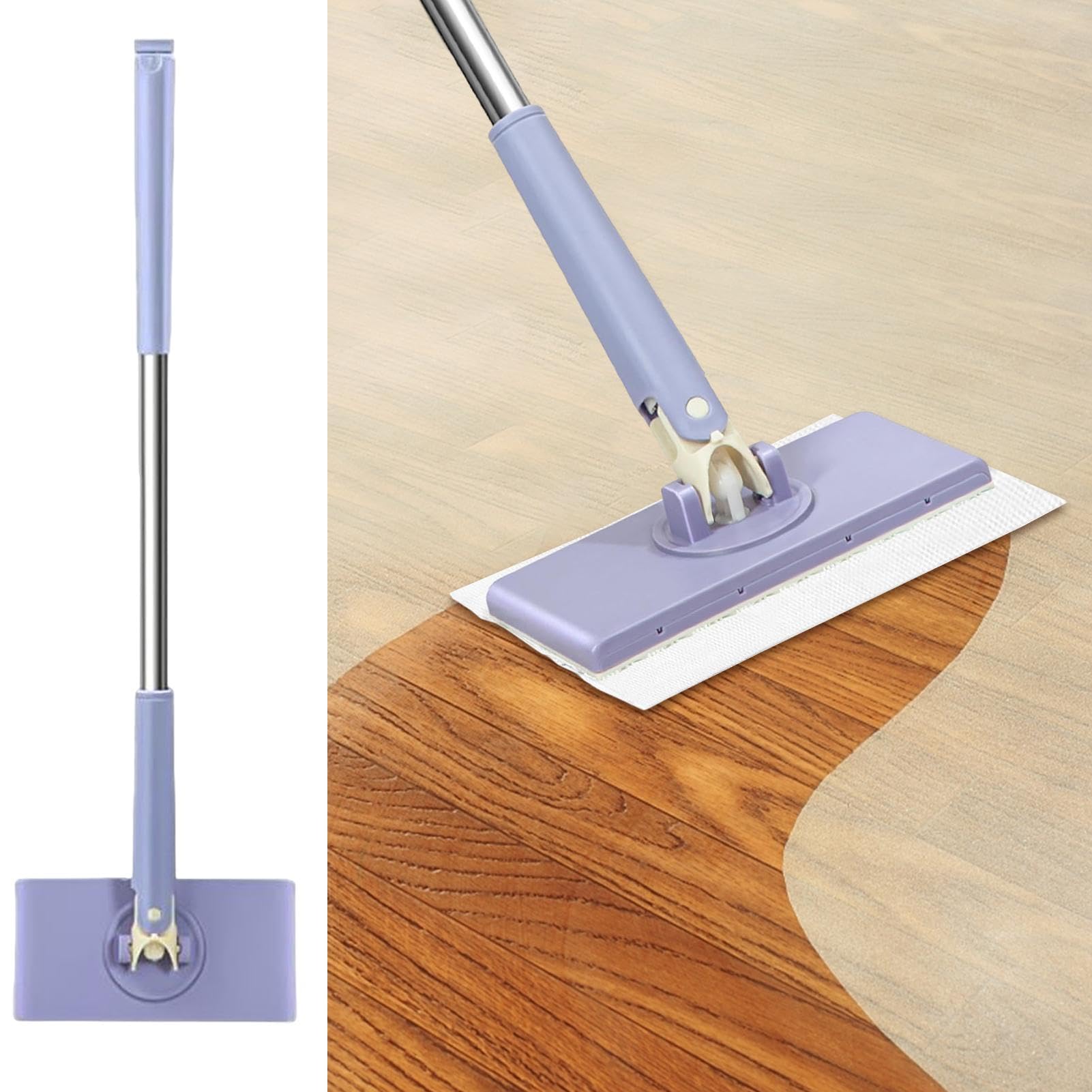 Trockenmopp Mit Automatischem Tuchwechsel – Tragbar, Für Hartholz, Laminat & Fliesen